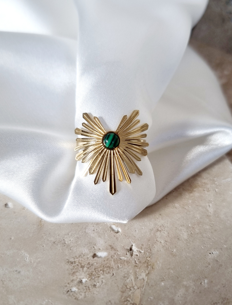 Bague Motif Eclat Malachite – Image 2