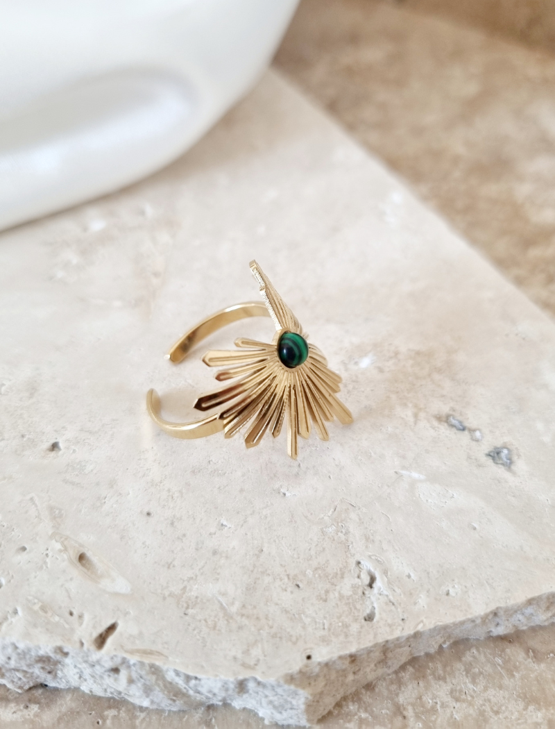 Bague Motif Eclat Malachite – Image 3