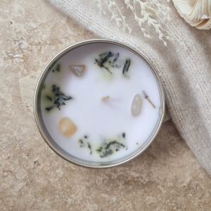 Bougie « Croissance Intérieure » Pierre de Lune et Menthe