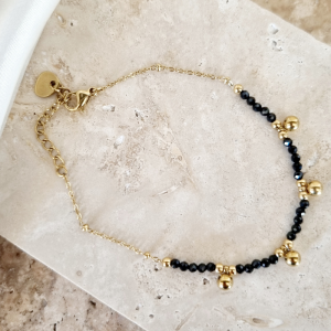 Bracelet Perlé Agate Noire