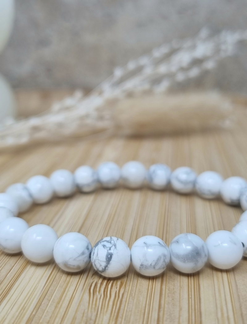 Bracelet boule Howlite Blanche – Image 2