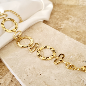 Bracelet doré martelé