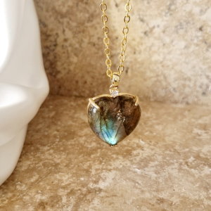 Collier Cœur en Labradorite