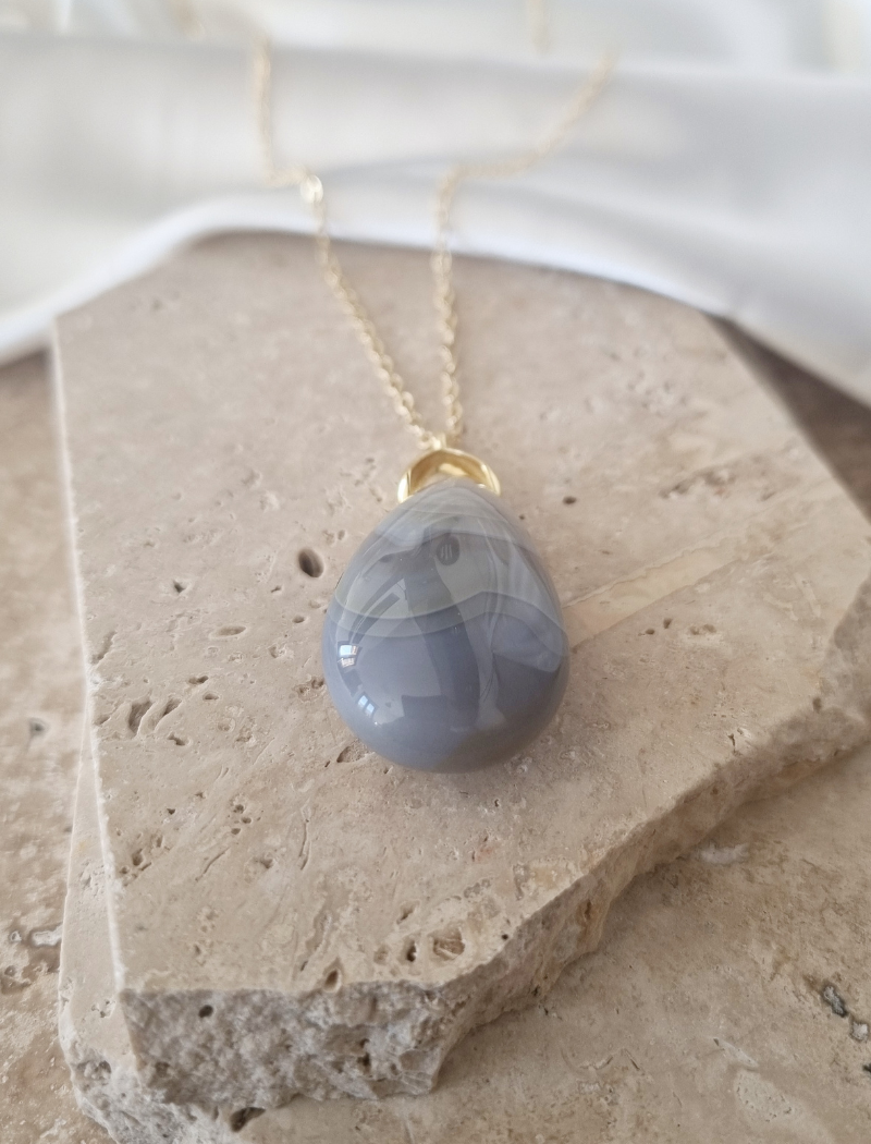 Collier Goutte en Agate Botswana – Image 2
