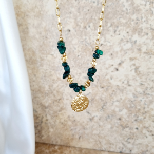 Collier Perlé Malachite