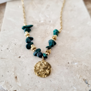 Collier Perlé Malachite