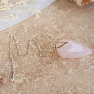 Pendule Lotus Quartz Rose