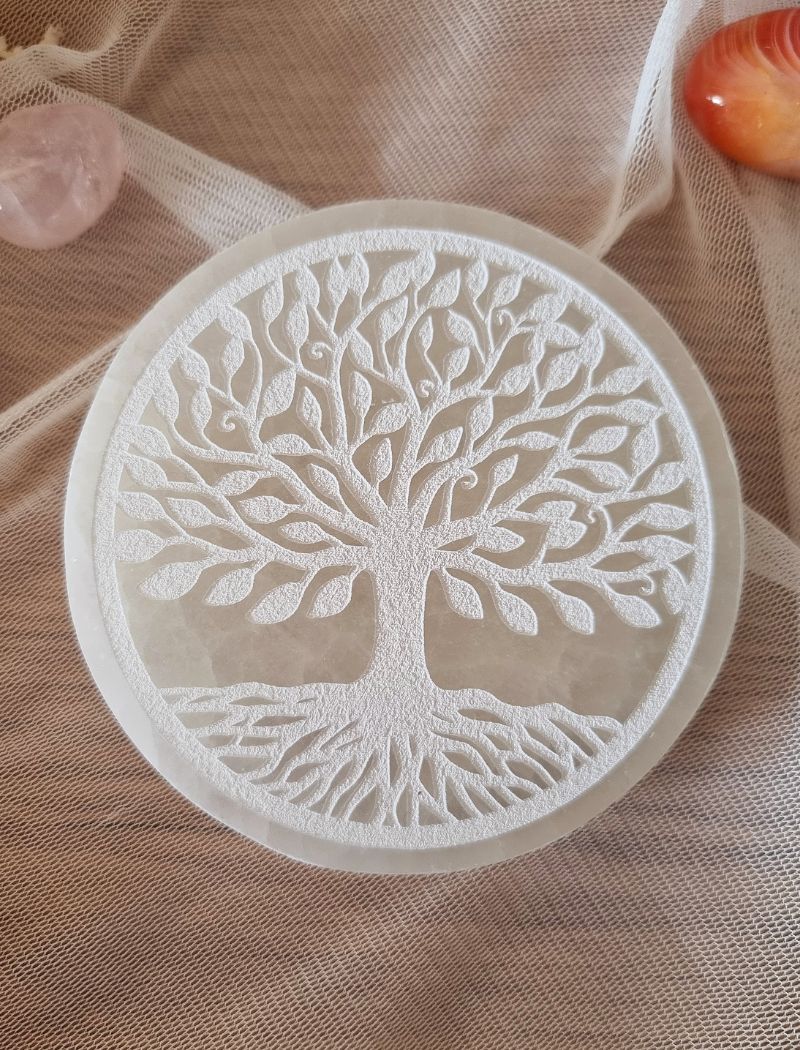 Plaque de sélénite Arbre de Vie – Image 2