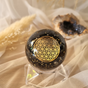 Sphère Orgonite Tourmaline Fleur Vie