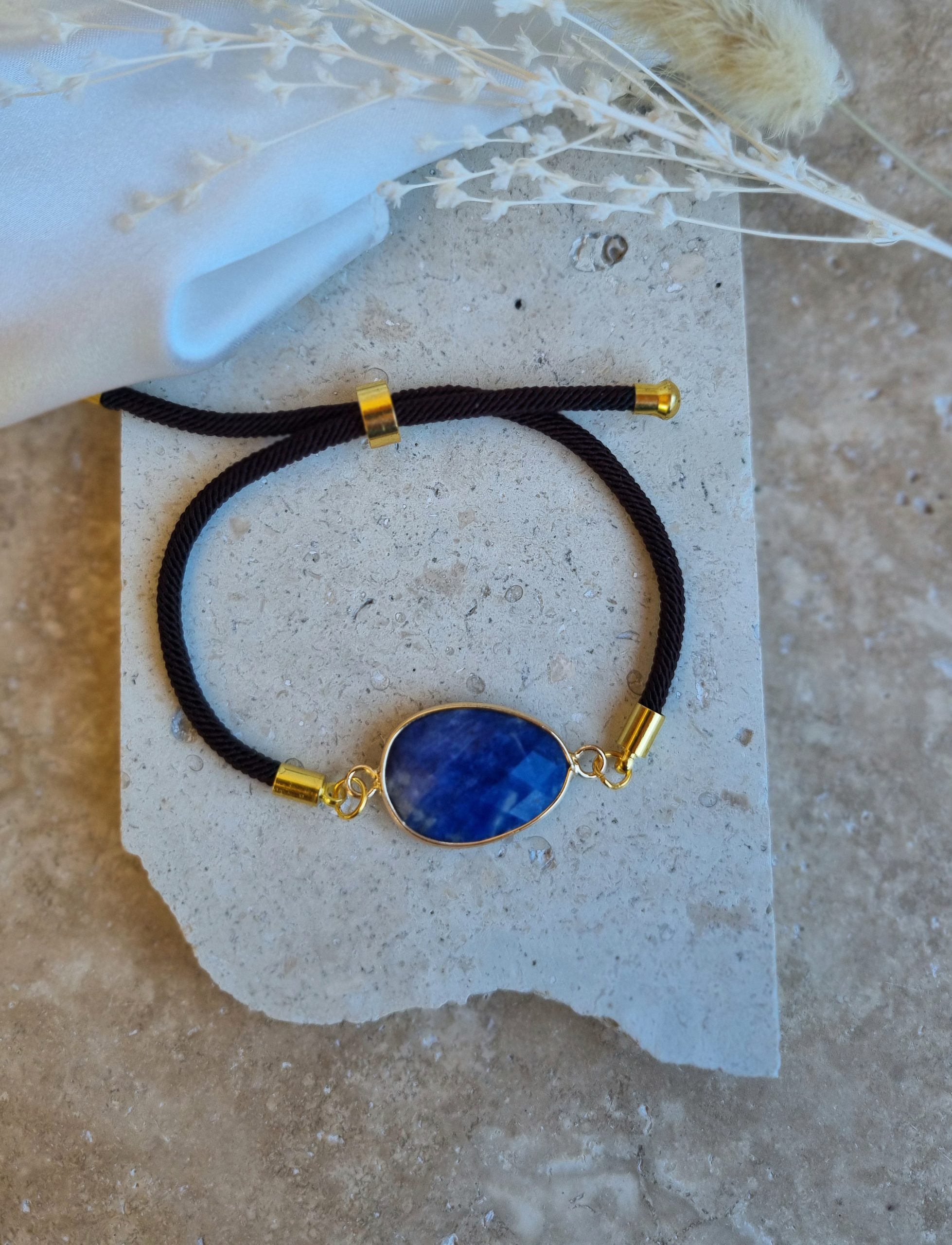 BRACELET CORDON AVEC PIERRE NATURELLE – Image 3