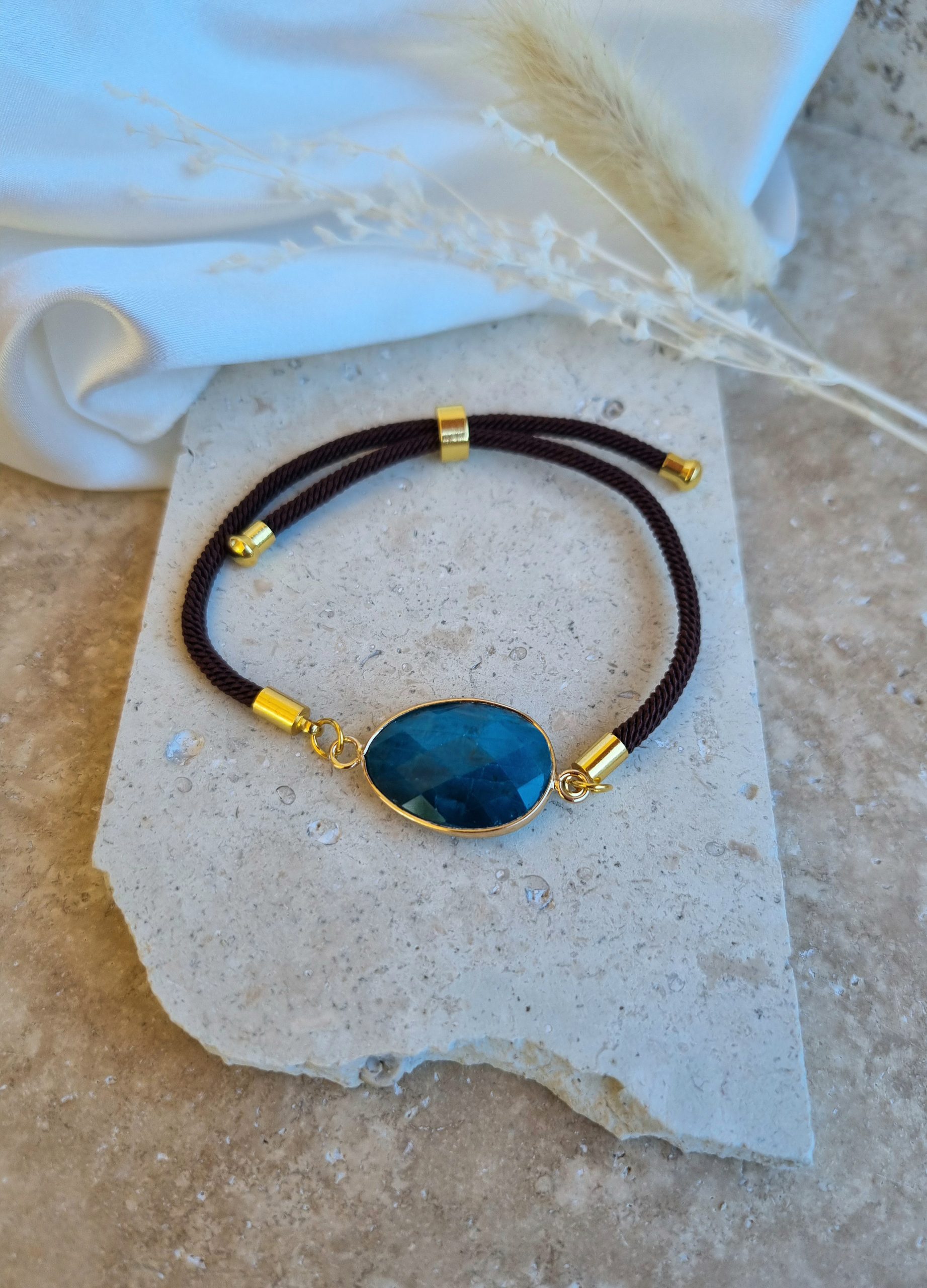 BRACELET CORDON AVEC PIERRE NATURELLE – Image 5