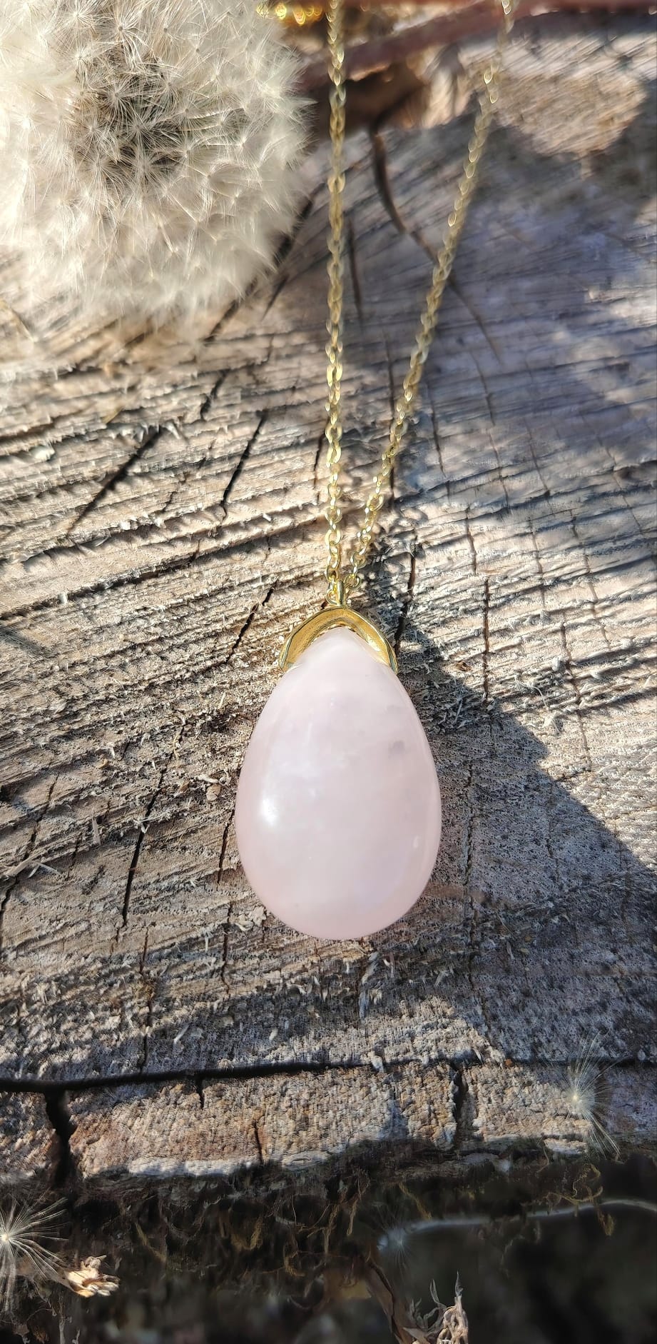 Collier Goutte en Quartz Rose – Image 2