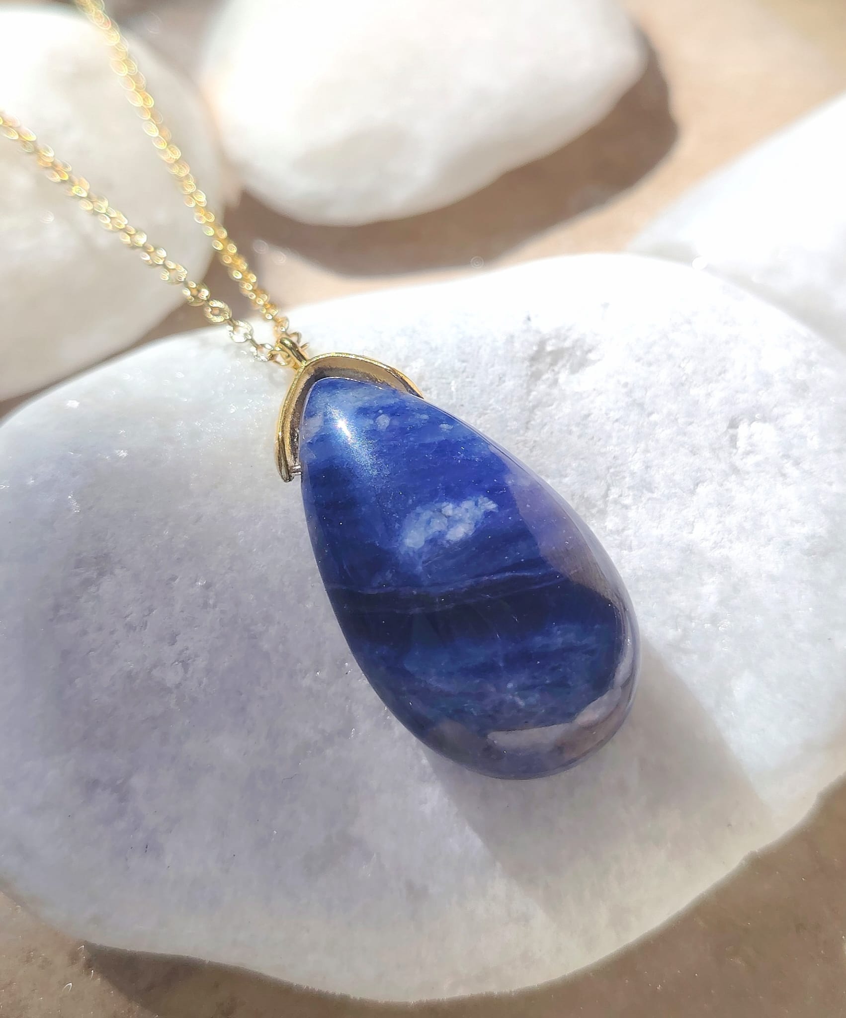 Collier Goutte en Sodalite