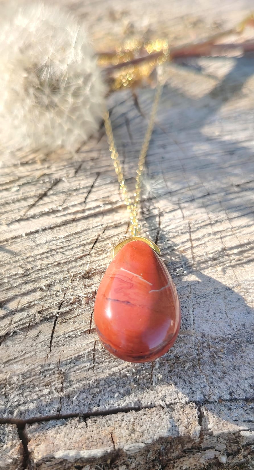 Collier Goutte en Jaspe Rouge – Image 3