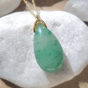 Collier Goutte en Aventurine Verte