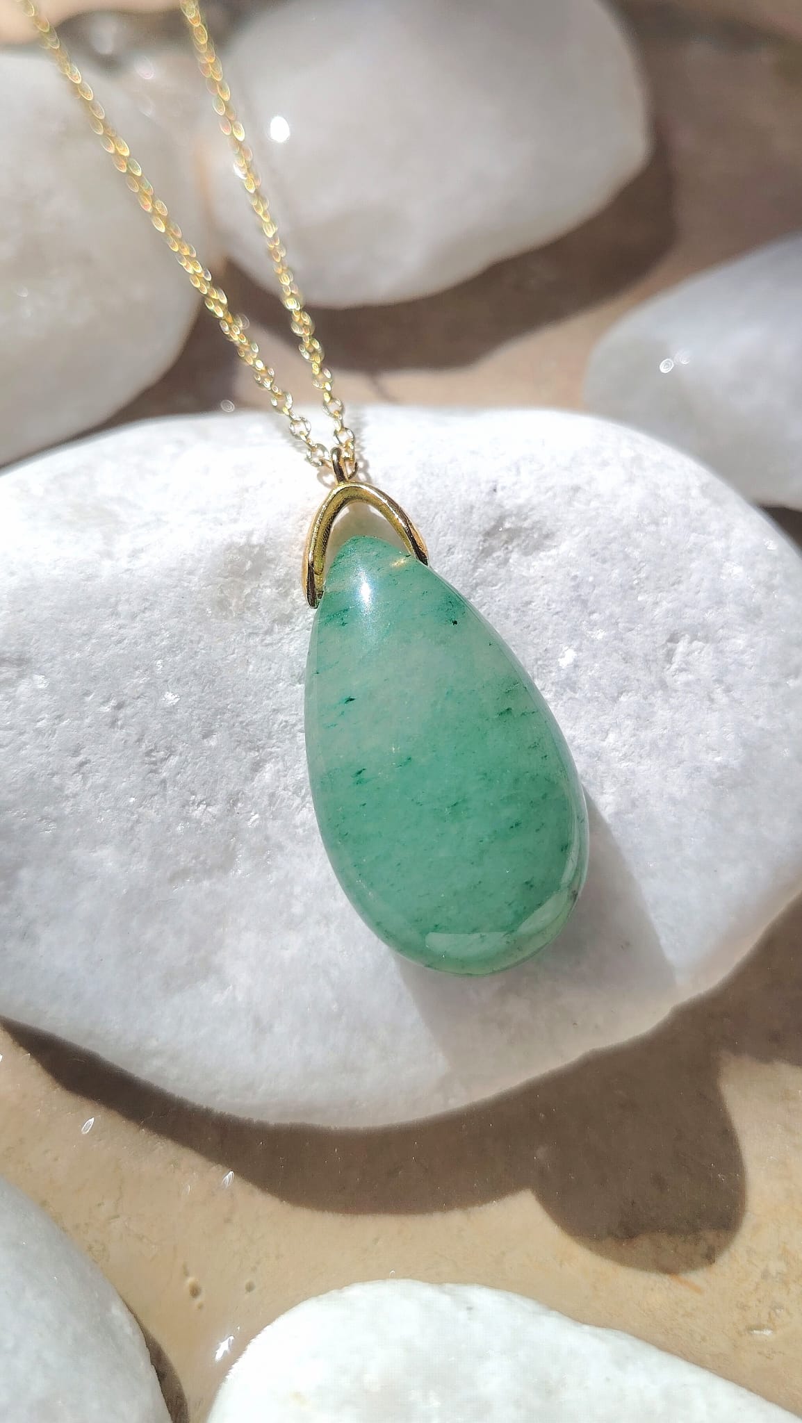 Collier Goutte en Aventurine Verte