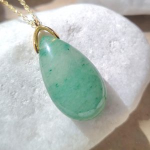Collier Goutte en Aventurine Verte