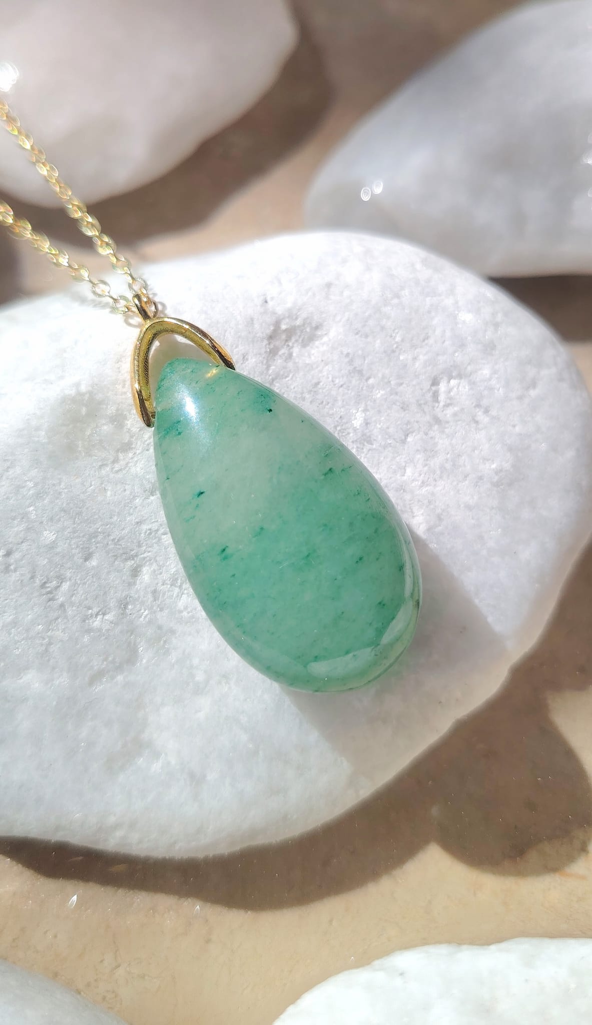 Collier Goutte en Aventurine Verte – Image 2