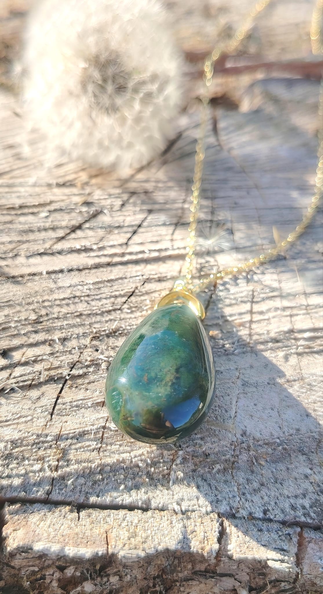 Collier Goutte en Agate Mousse – Image 3